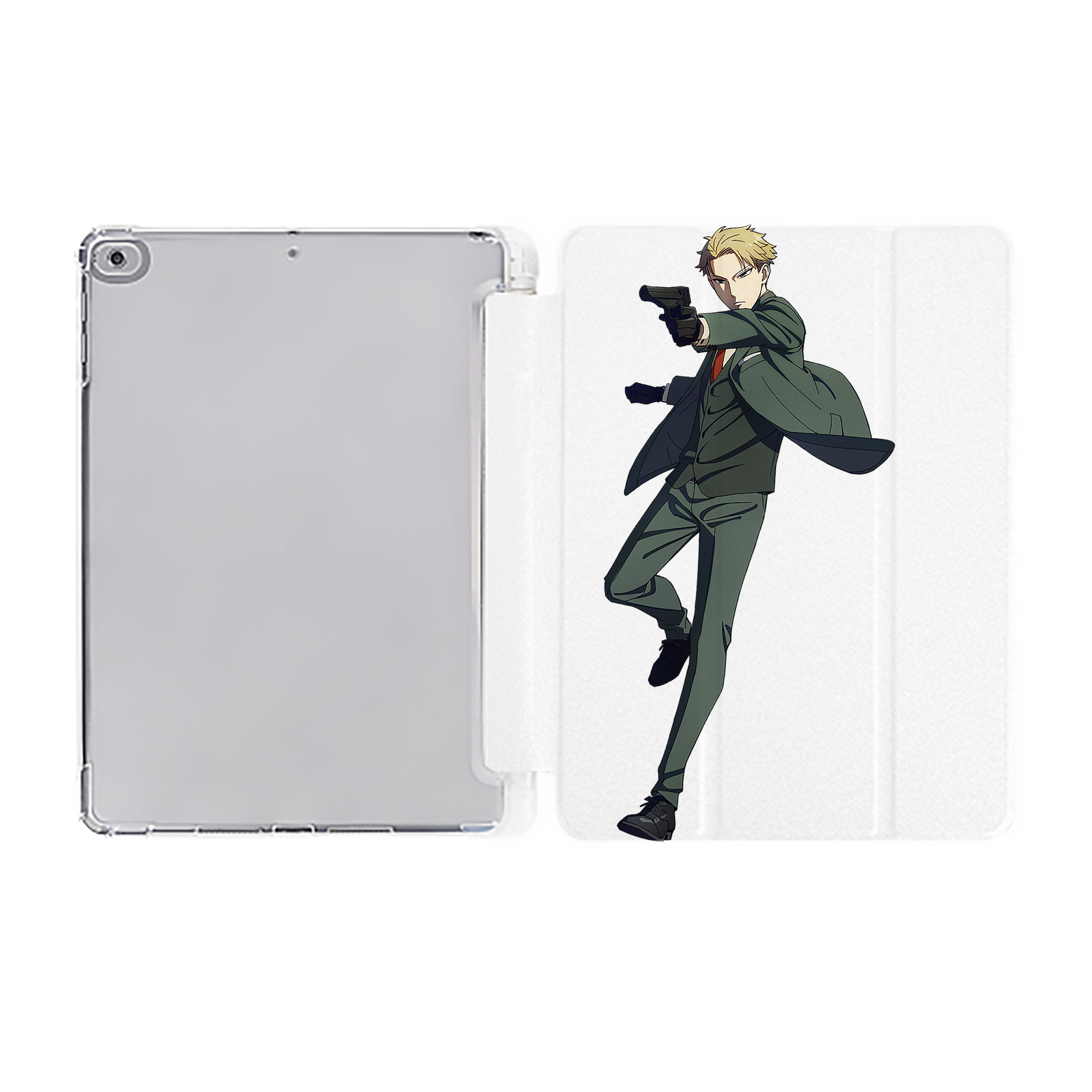 （画像用） SPY×FAMILY间谍家家酒 IPad ケース ペン収納付き 三つ折りスタンド PUレザー×シリコン 対応機種9.5/10.5/10.9インチ